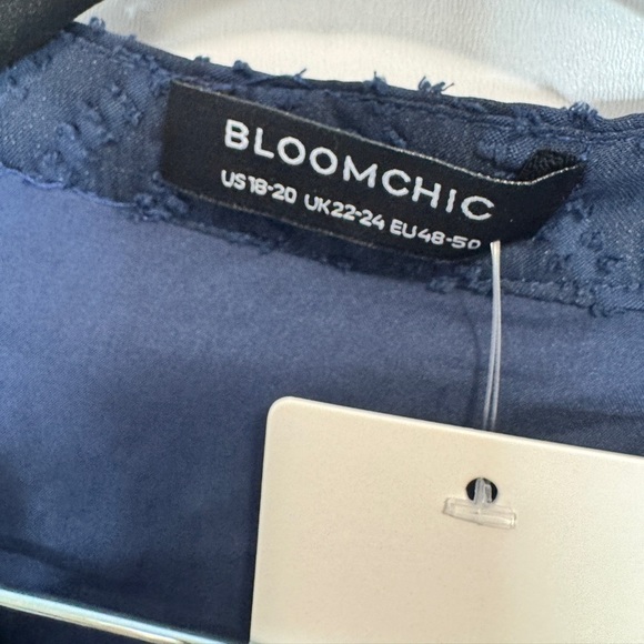 Bloomchic Geometric Lantern Sleeve Dress Navy - Picture 8 of 11